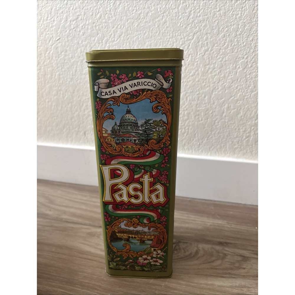 Vintage Casa Via Variccio‎ Napoli Bologna Turino Pasta Tin Made In England 12"